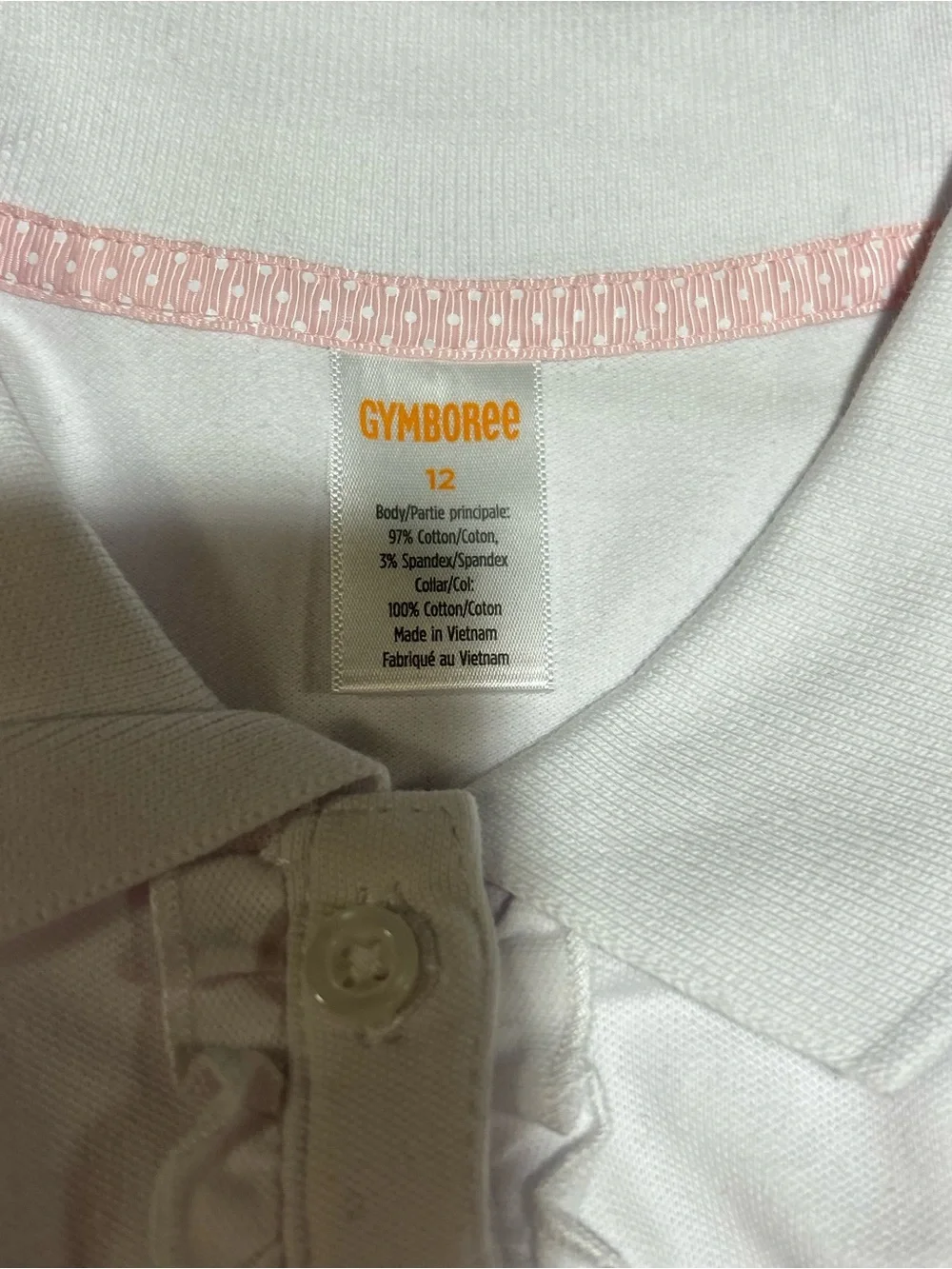 Gymboree Girls 12 White Long Sleeve Ruffle Polo NWT School Classic Preppy